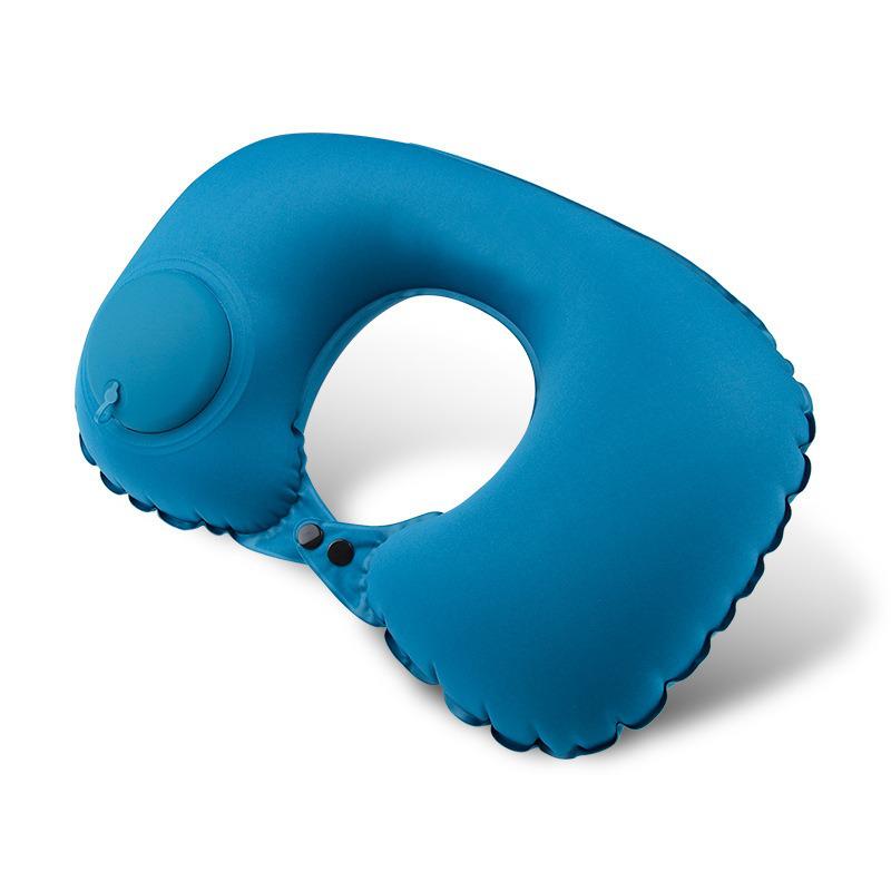 Portable Inflatable U-shaped Neck Pillow for Travel - Milk Silk Press-type for Car & Airplane