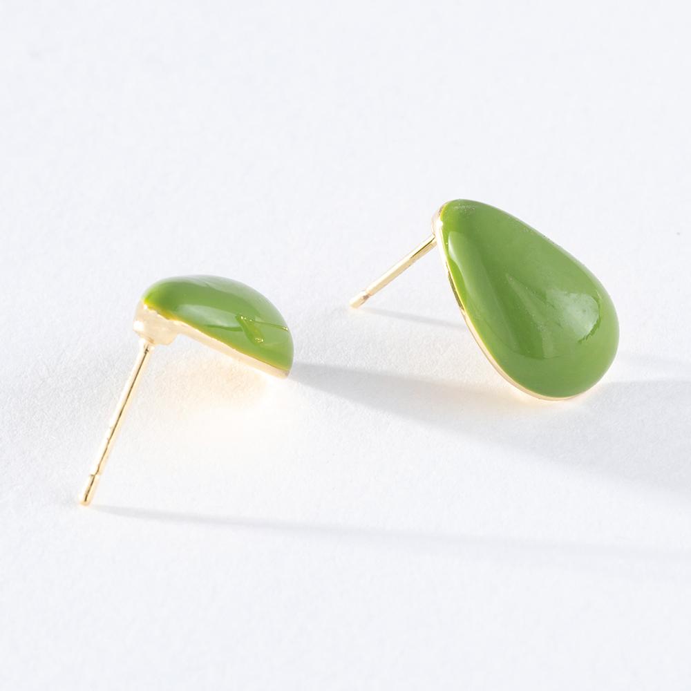Pinkdudu Fashion 2 Color Melon Seed Stud Earrings Romantic Simple Creative Water Geometric Earring for Women PD1428