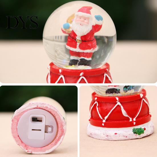 Décoration de Maison Boule à Neige en Verre Décoration Exquise pour les Fêtes Artisanat Lumineux Boule de Noël Arbre Père Noël Bonhomme de Neige Ornement