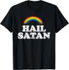 Hail Satan Funny Ironic Rainbow Tshirt Unisex And Unisex Short Sleeves Kawayi Graphic Tee Camiseta Hombre