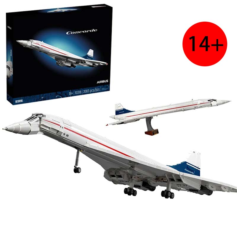 2083Pcs 1:60 Concorde Supersonic Airliner Moc Building Blocks Creative Bricks Toy Birthday Gift For Kids Adults