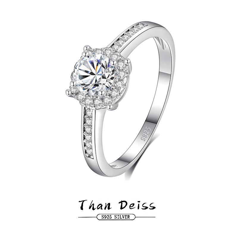 

Elegant 0.5ct Moissanite Row Diamond Women s Ring in 925 Sterling Silver Adjustable