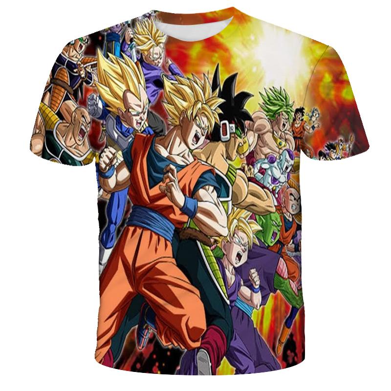 Camiseta de Dragon Ball para Niños Tops Camiseta Figuras de Anime Son Goku Super Saiyan Camiseta Camisetas para Niños Ropa para Niños Verano Manga Corta