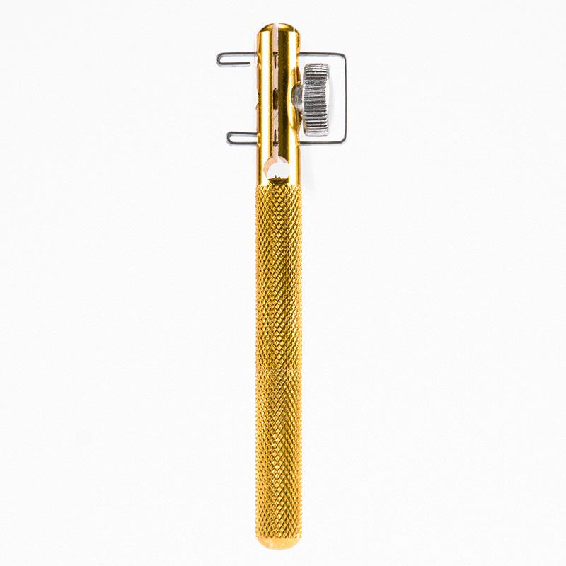 Golden Dual-Function Metal Knot Tying Tool - Portable, Manual, and Durable Aluminum Alloy Design