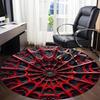 1pc Abstract Structure Grid Office Round Area Rug, Indoor Mat Suitable For Office, Under Office Chairs Bedroom Living Room Home Decor, Room Deco