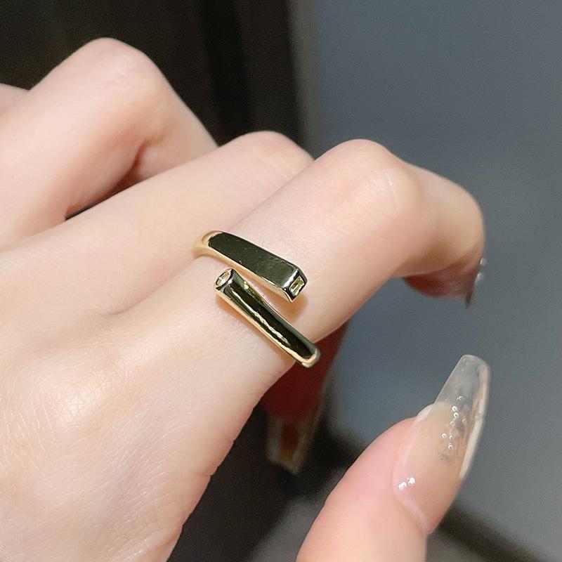 Niche Design Eyes Full Of Diamonds Zir*****Pen Ring Cold Wind Personality High Sense Fashion Stacking Ring