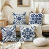 Bohemian Design Ethnic Blue and White Floral pillowcaseSuitable for Sofa Car Bedroom Decorative Cushion Cover Pillow Cover