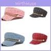 Vintage Style Newsboy Beret Hat With Wool Blend Fabric For Autumn Winter