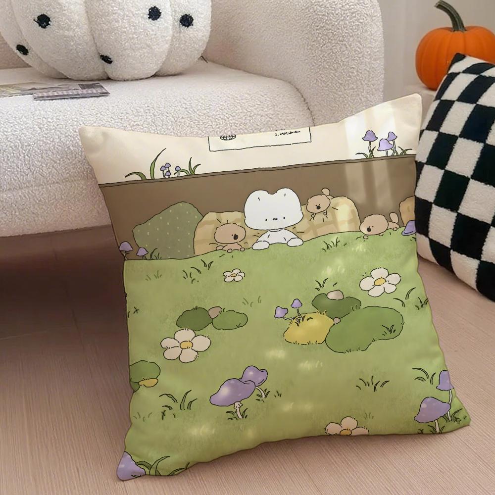 Author Somdoo Cute Animals Quiat And Peaceful Cushion Cover Throw Pillow Cover Hidden Button Durable Polyester Chair Cushion