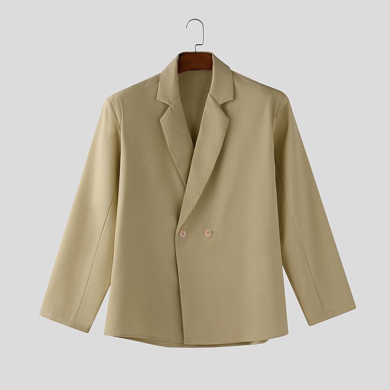 INCERUN Men Lapel Neck Long Sleeve One Buttons Casual Loose Thin Blazer Coats