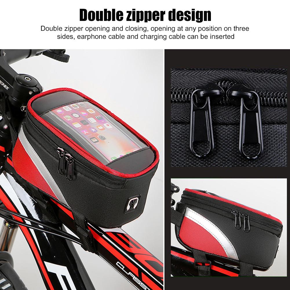 Bicycle Front Bag Water Repellent Touch Screen Phone Bag Mountain Bike Top Tube Bag Mountain Road Bicycle Accessories