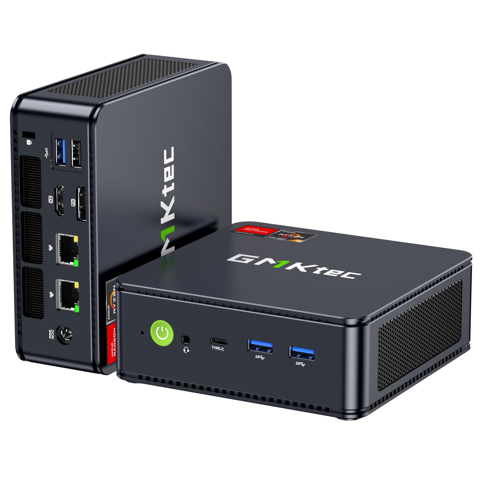 

GMKtec M5 Ultra Mini PC with AMD Ryzen 7 7730U Max 16GB 512GB Windows 11 Triple WiFi Bluetooth (8C/16T 4.5GHz), SSD, RAM, Pro, Display, 2.5Gbps LAN, чорний