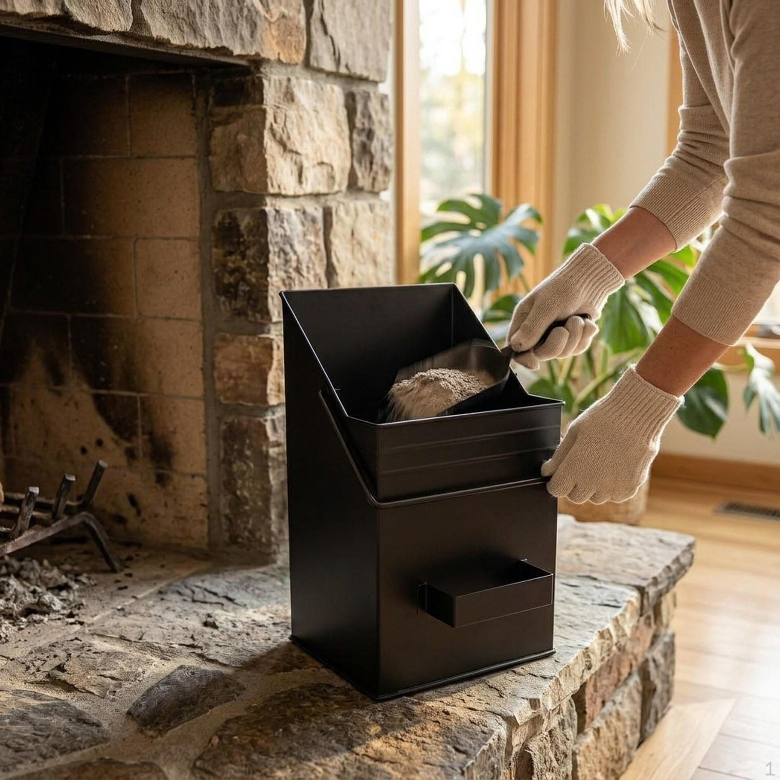 Fireplace Ash Bucket Tools Sturdy Compact Large Capacity for Fire Practical Iron