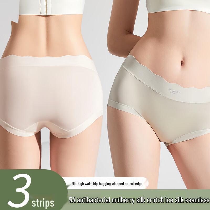 

Nanjiren Women s Seamless Antibacterial High-Elastic Briefs (3-Pack) L