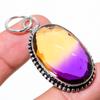 Bi-Color Tourmaline Gemstone 925 Sterling Silver Jewelry Pendant 2.17" M5l75