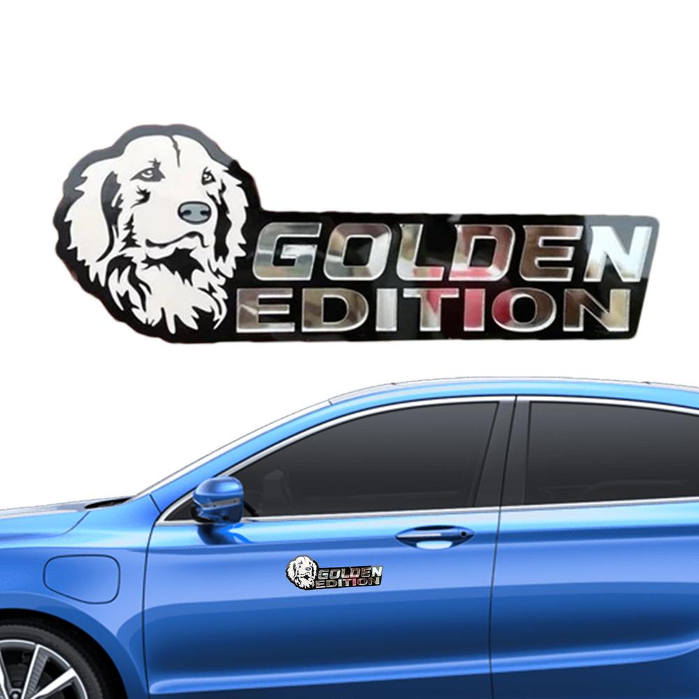 Dog Badge Sticker Acrylic Cute 3D Dog Emblem Precise Cut Fun Car Exterior Decorations Rectangle Car Emblems And Badges For Cars