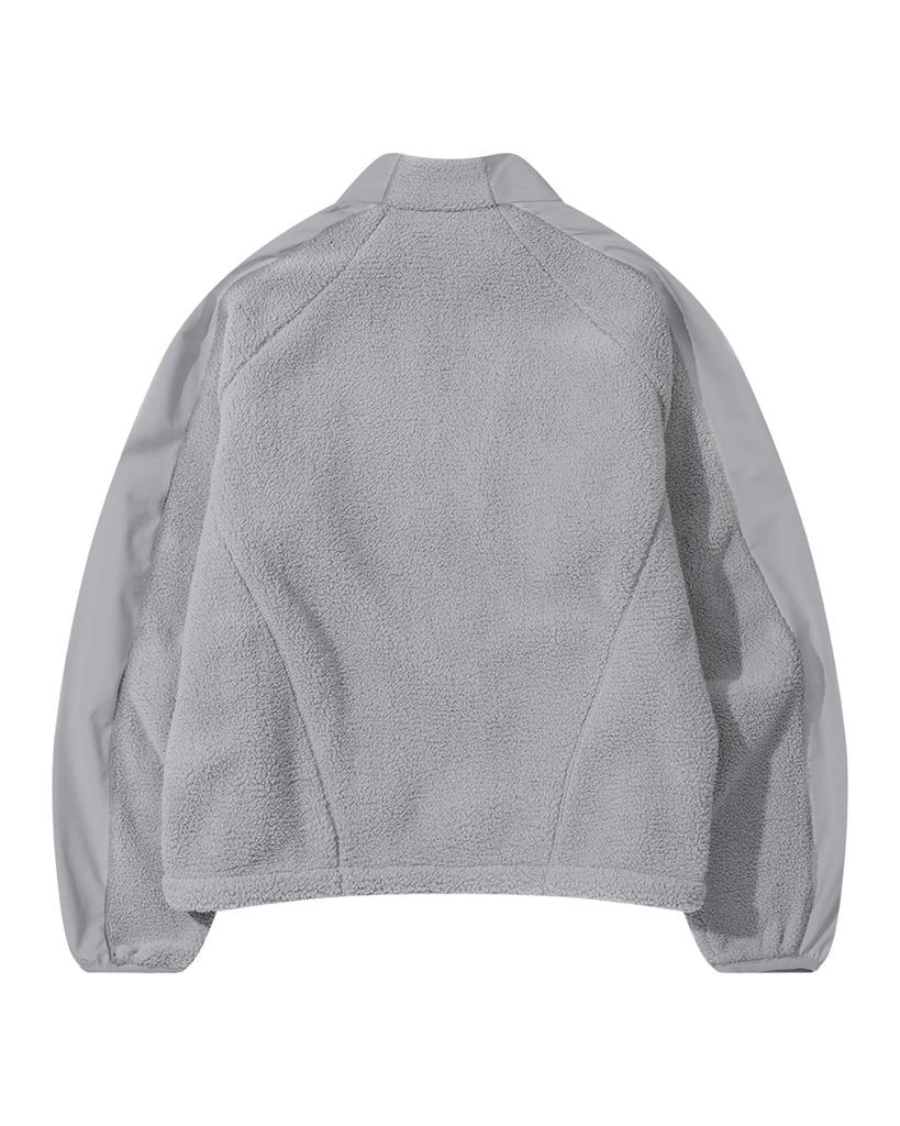 Themuseumvisitor Fleece Raglan Full Zip-Up (Grey)