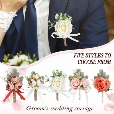 Ansteckblume fürs Handgelenk, Ansteckblume und Ansteckblume für den Abschlussball, Rosen-Ansteckblume für die Hochzeits-, Jubiläums- und Abschlussballparty