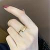 Minimalist Korean Style 18K Rose Gold Plated Titanium Steel Stacking Ring for Women