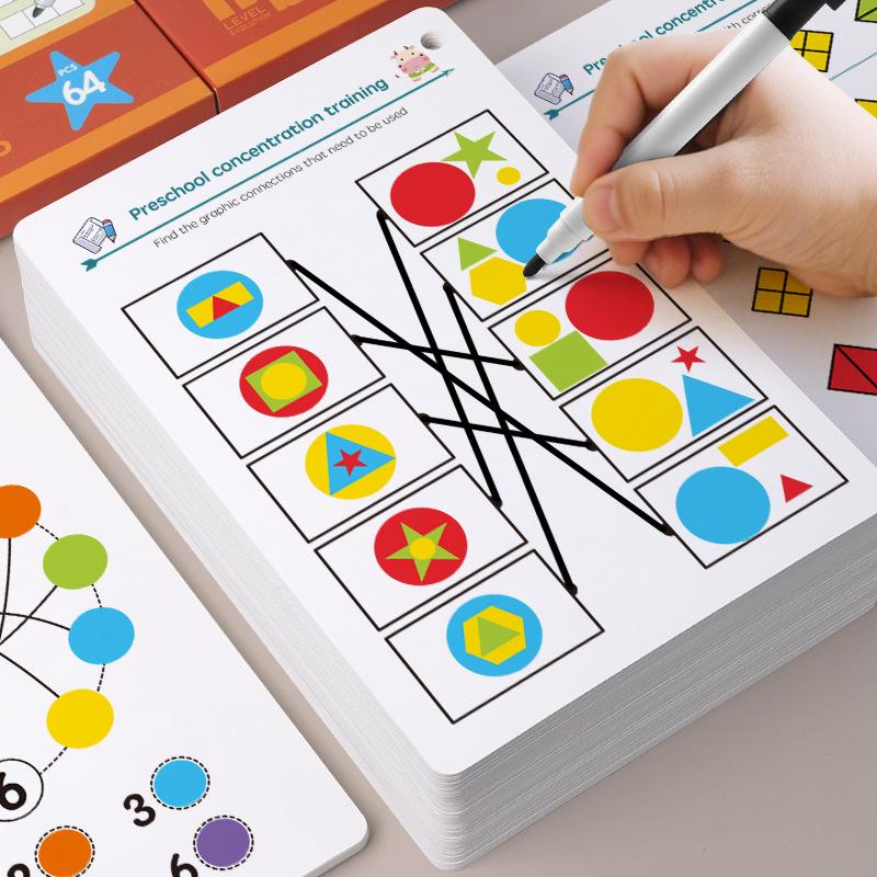 Entrenamiento de Seguimiento del Control del Lápiz para Niños Juego de Concentración Montessori Tarjeta de Pista de Pensamiento Lógico Habilidad Motora Fina Juguete de Educación Parroquial