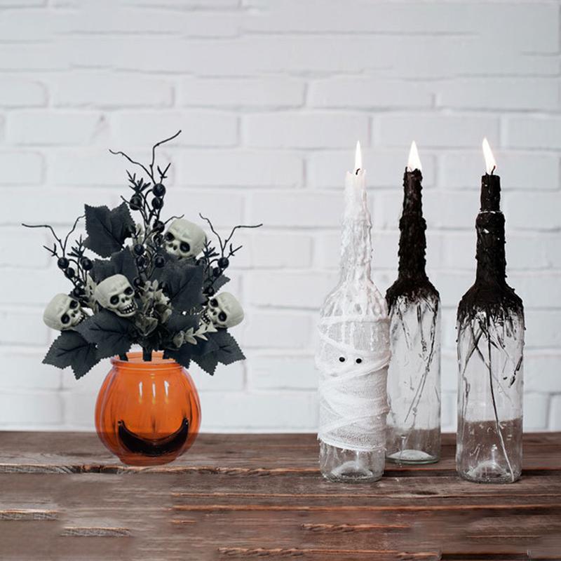 1PC Maple Leaf Arrangement Bookcase Decor With Pumpkin and Maple Leaves Home Artificial Black Tree Desktop Vase Filler Party