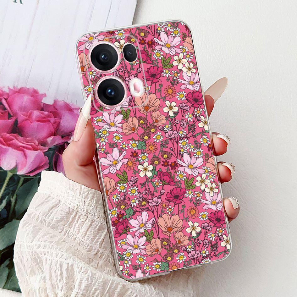 For OPPO Reno13 Pro 5G Case CPH2697 Fashion Flower Butterfly Soft Silicone Phone Cover For OPPO Reno 13 CPH2689 Reno13Pro Bumper