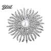 Wear-resistant Brooch Sunflower Pin for Women Rhinestones Inlaid Dress Coat