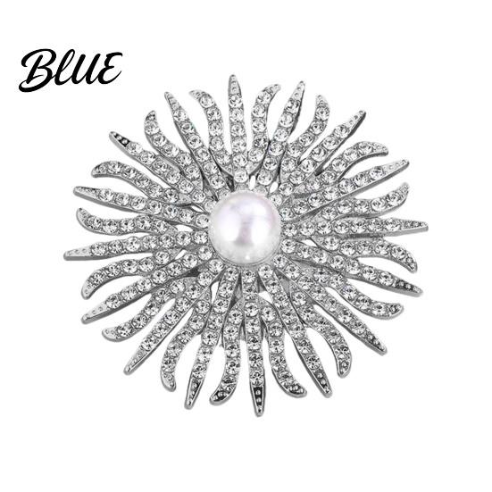 Wear-resistant Brooch Sunflower Pin for Women Rhinestones Inlaid Dress Coat