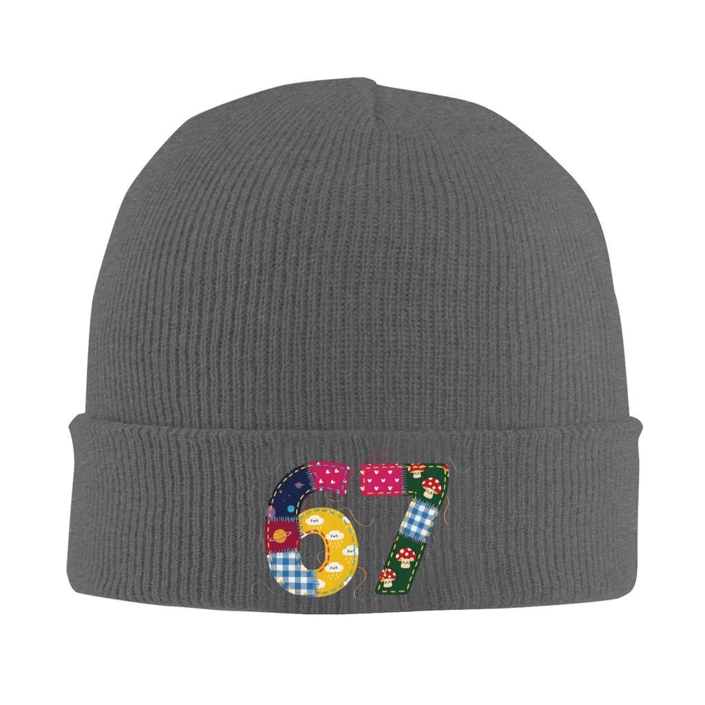 67 Six Seven Meme Sewing 67 Meme Beanie Hats  Bonnet Hats Men Women Casual Kpop Knit Hat Autumn Custom Warm Caps