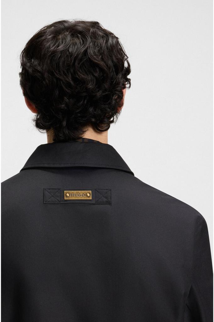 Mid-season Jacket HUGO Cotton Jacket Regular-fit with Waxed Finish - Style Bapo2531 50544628 Black