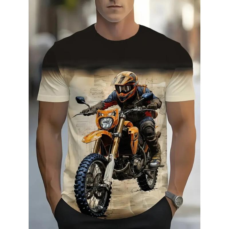 Summer Men Creative Crew-neck Short-sleeved T-shirt Melting Rubik Cube Print Casual Fashion Top Suitable For Outdoor Activities