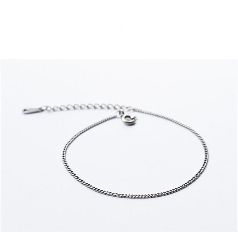 925 Sterling Silver Korean Version Simple Snake Bone Chain Bracelet Women Adjustable Trend Wild Fashion Jewelry Accessories