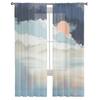 Sky Summer White Clouds Tulle Curtains for Living Room Kitchen Bedroom Sheer Tulle for Cafe Hotel Modern Home Decor