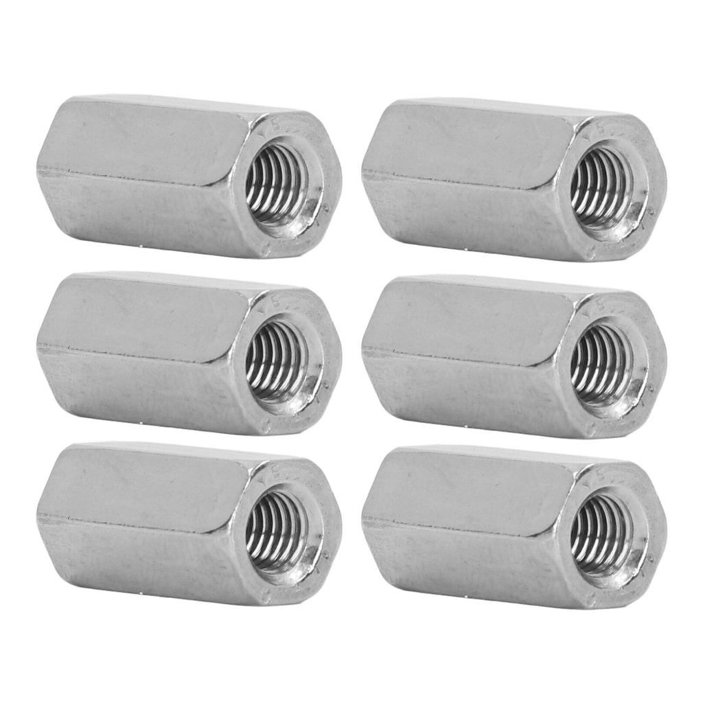 20Pcs Hex Coupling Nut M6 Stainless Steel Rust Resistant Connector Nut Kit Silver