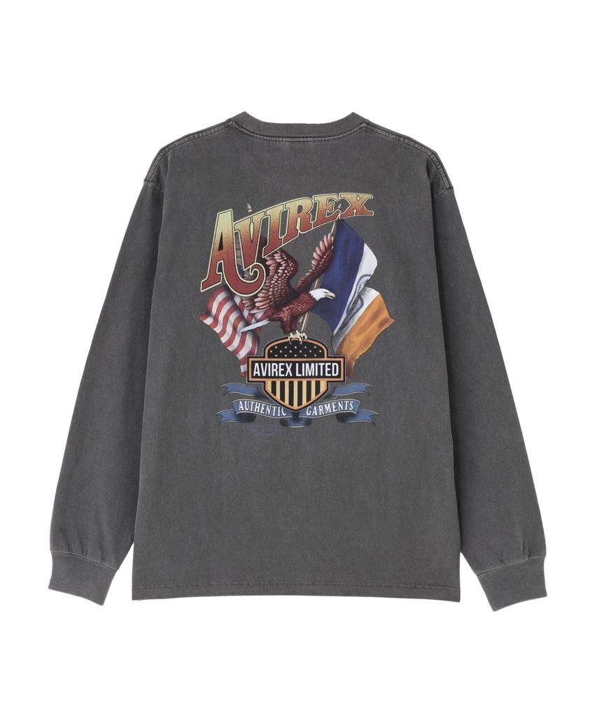 AVIREX EAGLE L/S T-SHIRT Men's L Size 410 Charcoal 783-6130003