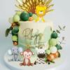 Sage Green Balls Jungle Baby Shower Cake Decoration Safari Animals Cake Decoration Wild One Cake Decoration
