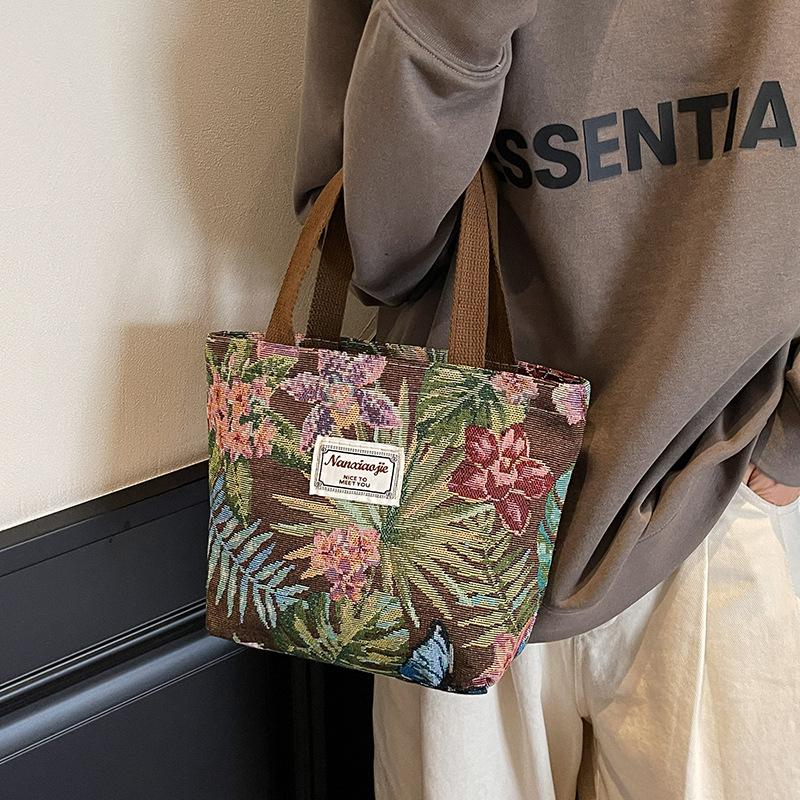 

Холщовая сумка в национальном стиле большой вместимости женская 2025 новая сумка-тоут для поездок на работу женская ins сумка через плечо для занятий для студентки