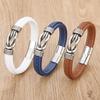 Men's Braided Leather Bracelet with Stainless Steel Magnetic Clasp – European & American Fashion Accessory