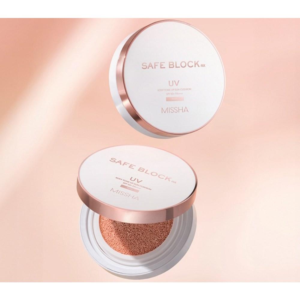 MISSHA Safe Block RX Rosy Tone Up Sun Cushion SPF50+ PA++++, 12g, 1 piece