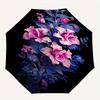 Floral Design Elegant Pattern Theme 8 Bone Hand Automatic Folding Umbrella, Compact and Portable Design, A Perfect Gift for Birthday, Christ
