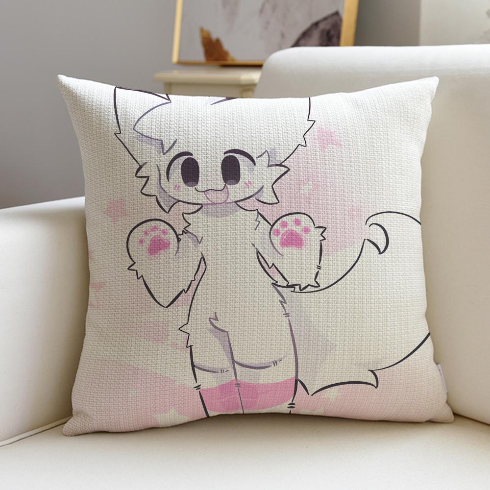 Cute BBoykisserS Cushion Cover Breathable and skinfriendly linen pillowcase square removable and washable cushion