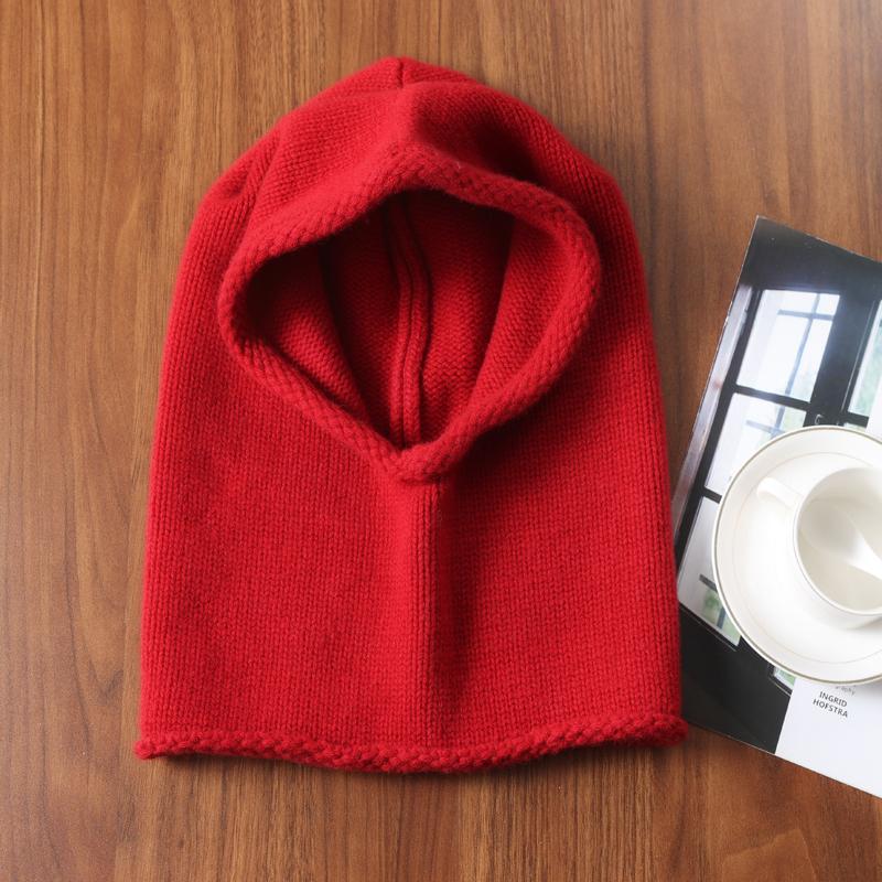 

100% Чистая Шерсть Капюшон Шарф Шапка Для Женщин Зима Мягкая Теплая Толстая Шерстяная Шапочка Ложный Воротник Шея Лицо Уши Теплые Лыжная Шапка Балаклава One Size