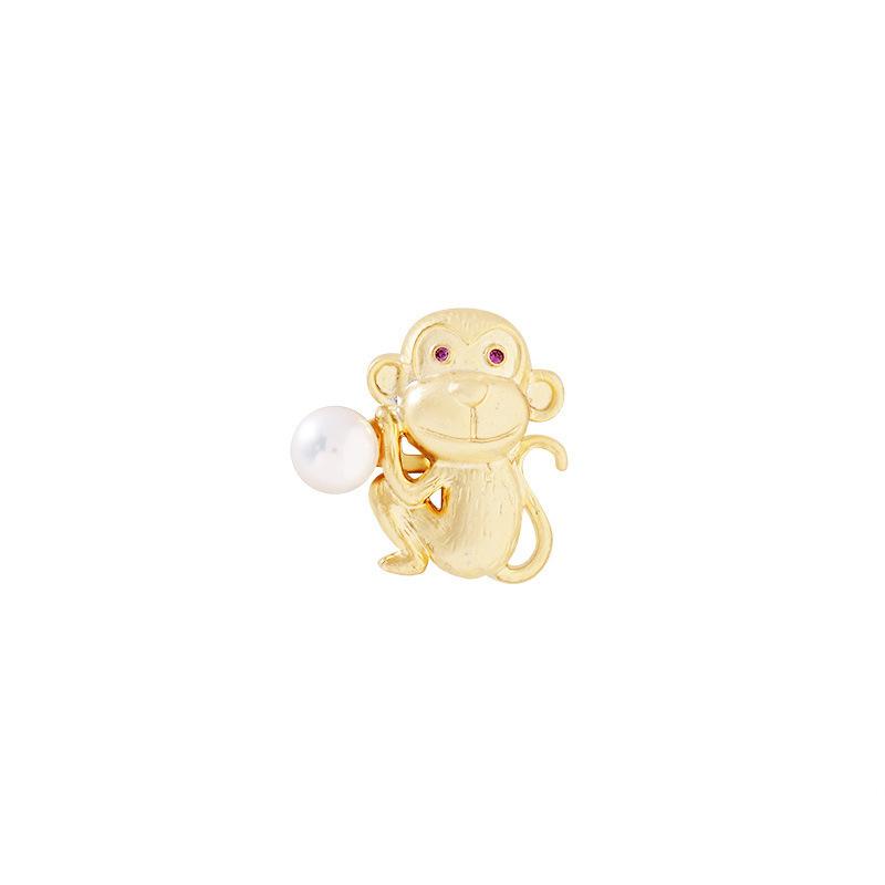 Cute Matte Gold Zodiac Brooch Vintage Animal Brooch Clothing Brooch Rabbit Dog Ma Long Pig