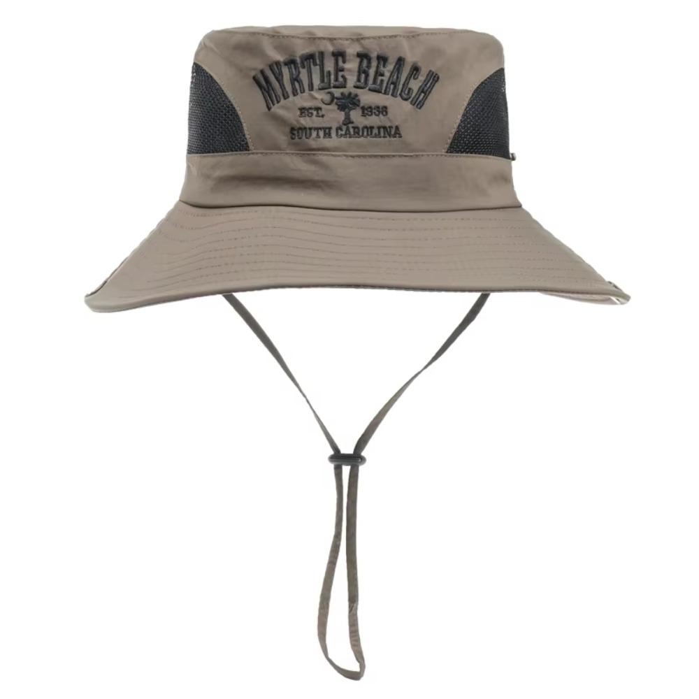 Embroidered Bucket Hat Wide Brim Fisherman Hat Fashion Sunshade Hat  Women