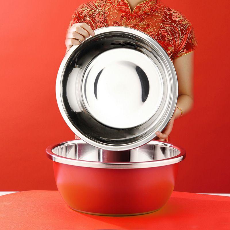 Handun Red Stainless Steel Wedding Basin Set