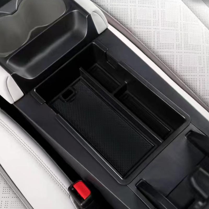 For BYD Yuan UP EV 2024 Accessories ABS Black Centra Armrest Secondary Storage Sort Tidy Up Box Center Console Organizer Tray