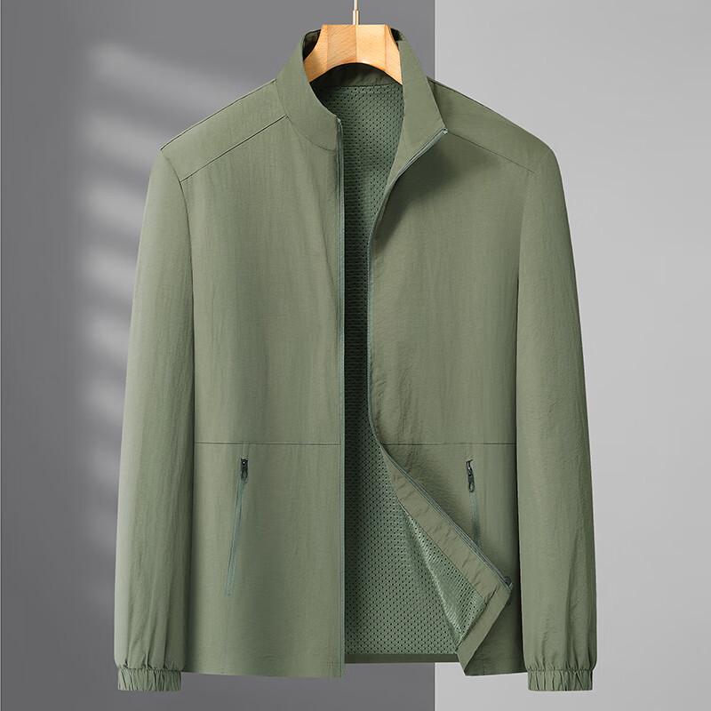 Men's Plus Size Solid Stand Collar Casual Jacket