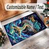 Cosmic Theme Crystal Velvet Floor Rug Personalized Custom Name Text Warm Carpet Home Decoration
