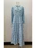 2023 Autumn/Winter Retro Stand Collar Loose Plus Size Fashion Long Dress