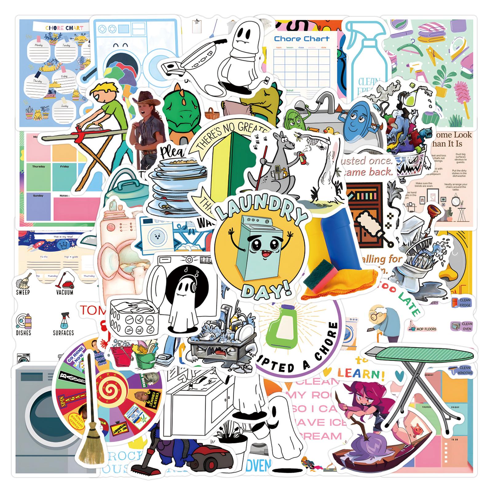 

55 New Chore Graffiti Stickers Decorate Notebook Suitcase Mobile Phone DIY Stickers